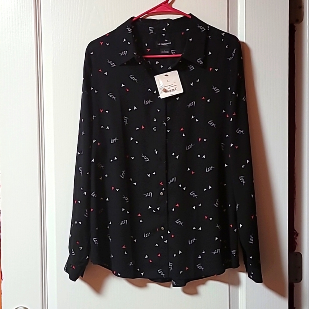 Liz Claiborne size LG black with hearts